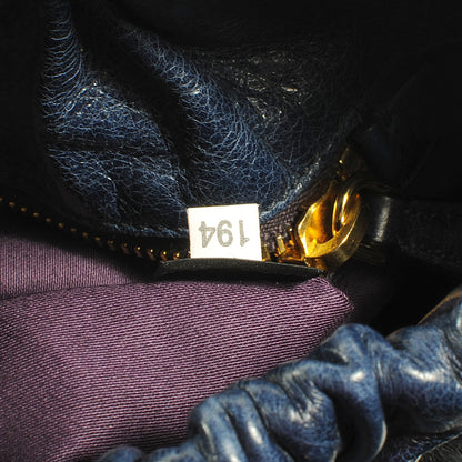 Miu Miu Leather Vitello Lux Gathered Shopper Tote Bleuette 8 of 8