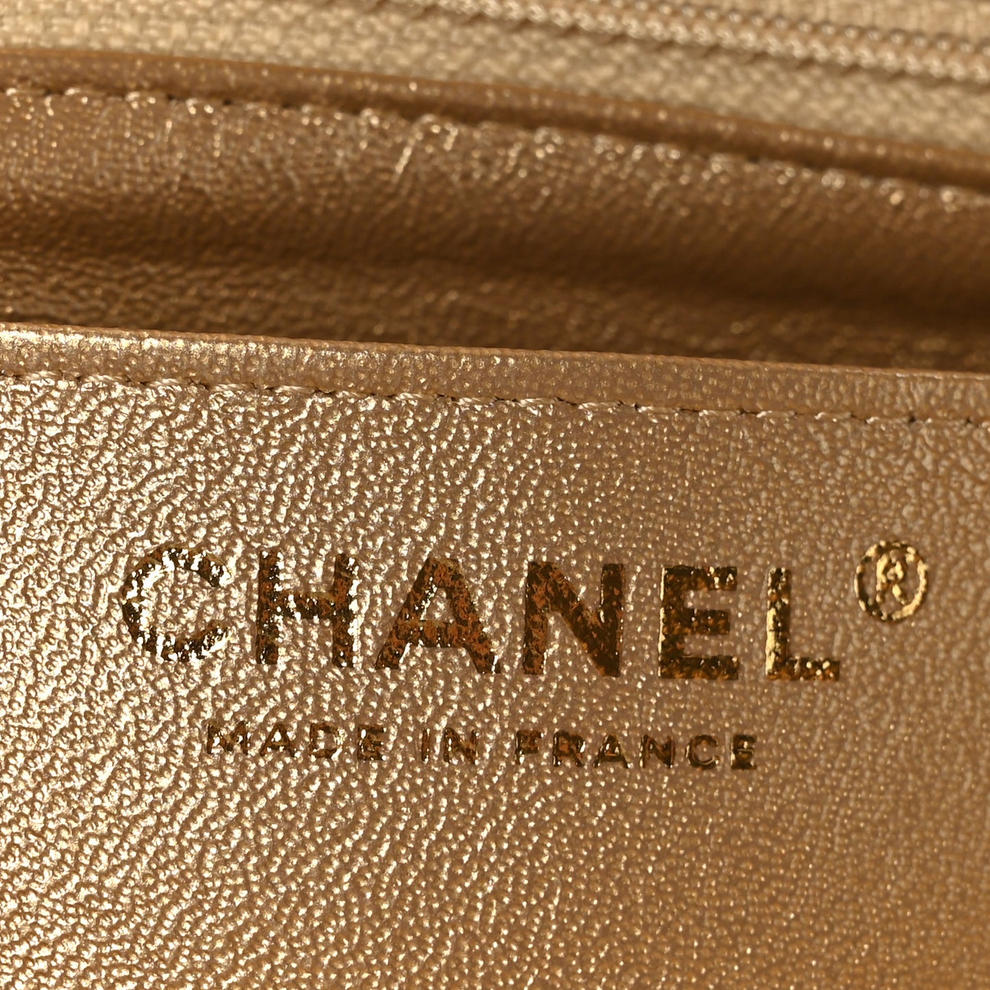 Metallic Lambskin Quilted Mini Square Flap Gold