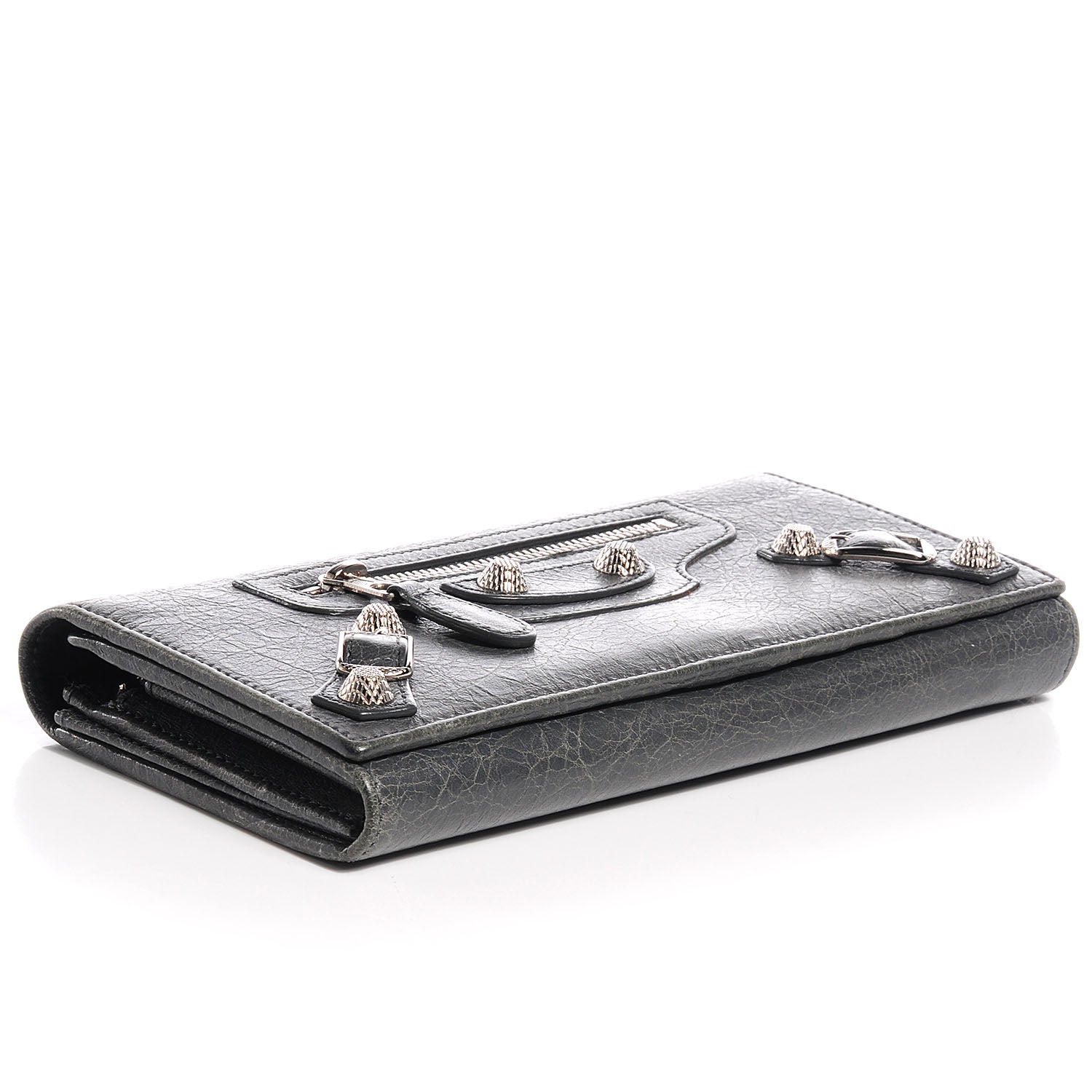 Balenciaga Agneau Giant 12 Silver Hardware Money Wallet Gris Tarmac 4 of 10