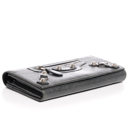 Balenciaga Agneau Giant 12 Silver Hardware Money Wallet Gris Tarmac 4 of 10