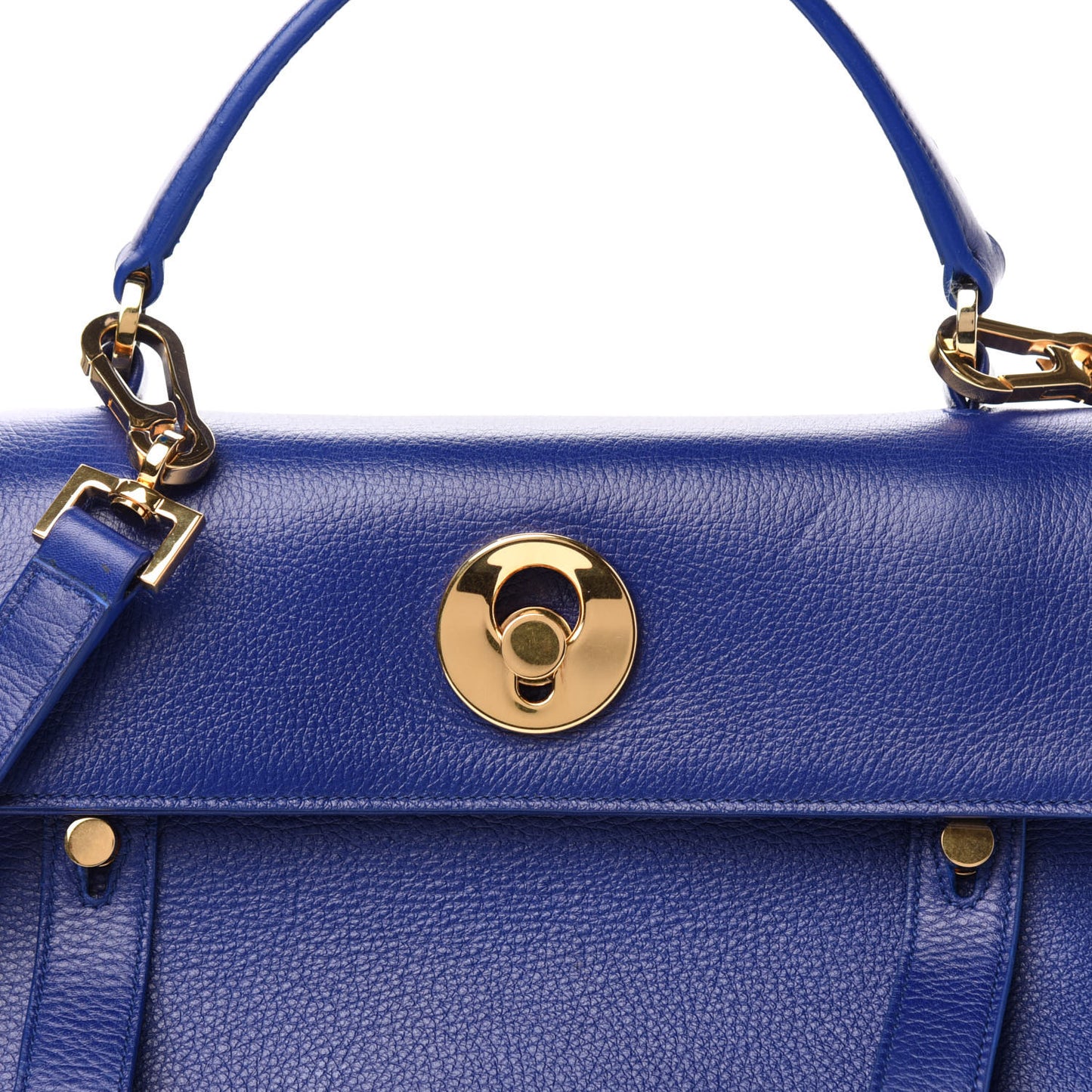 Calfskin Canvas Small Muse Two Blue
