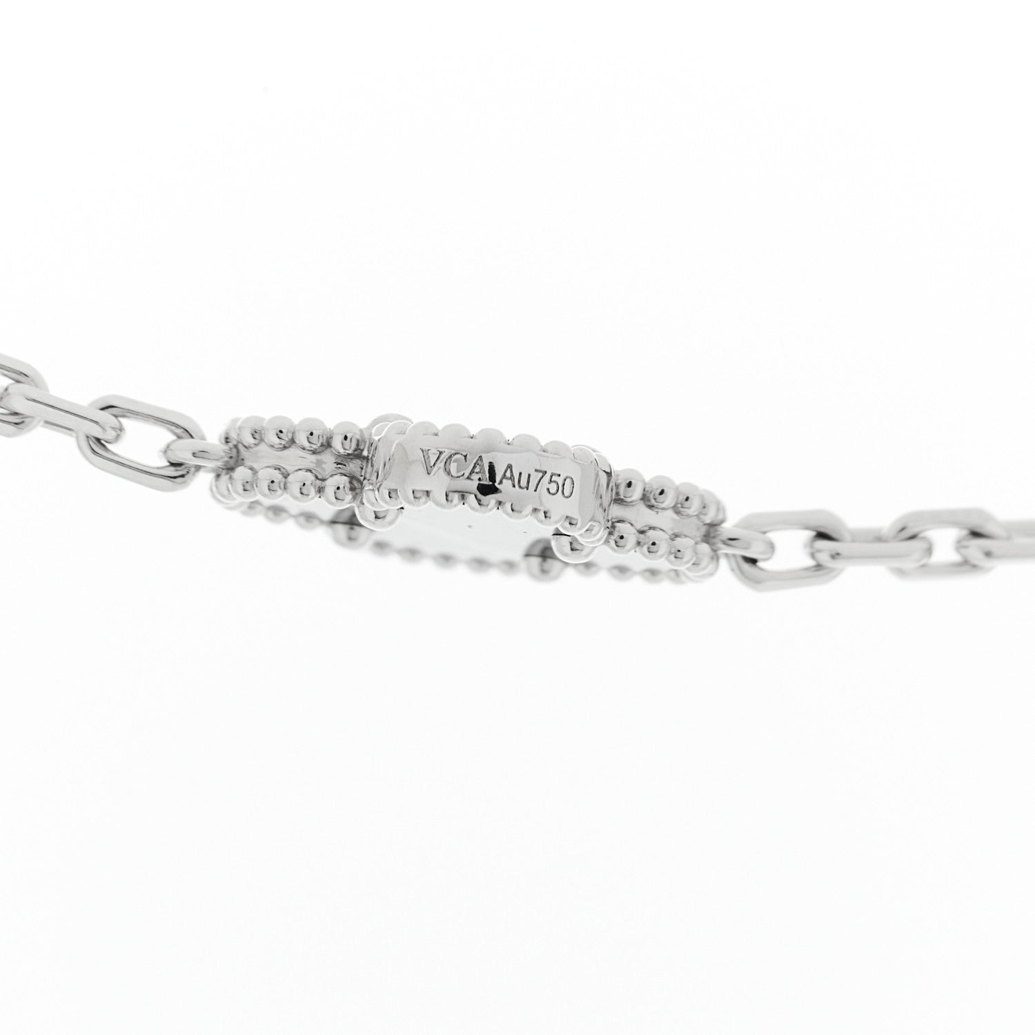 Van Cleef & Arpels 18K White Gold Veined Black Onyx 20 Motifs Vintage Alhambra Necklace 4 of 7