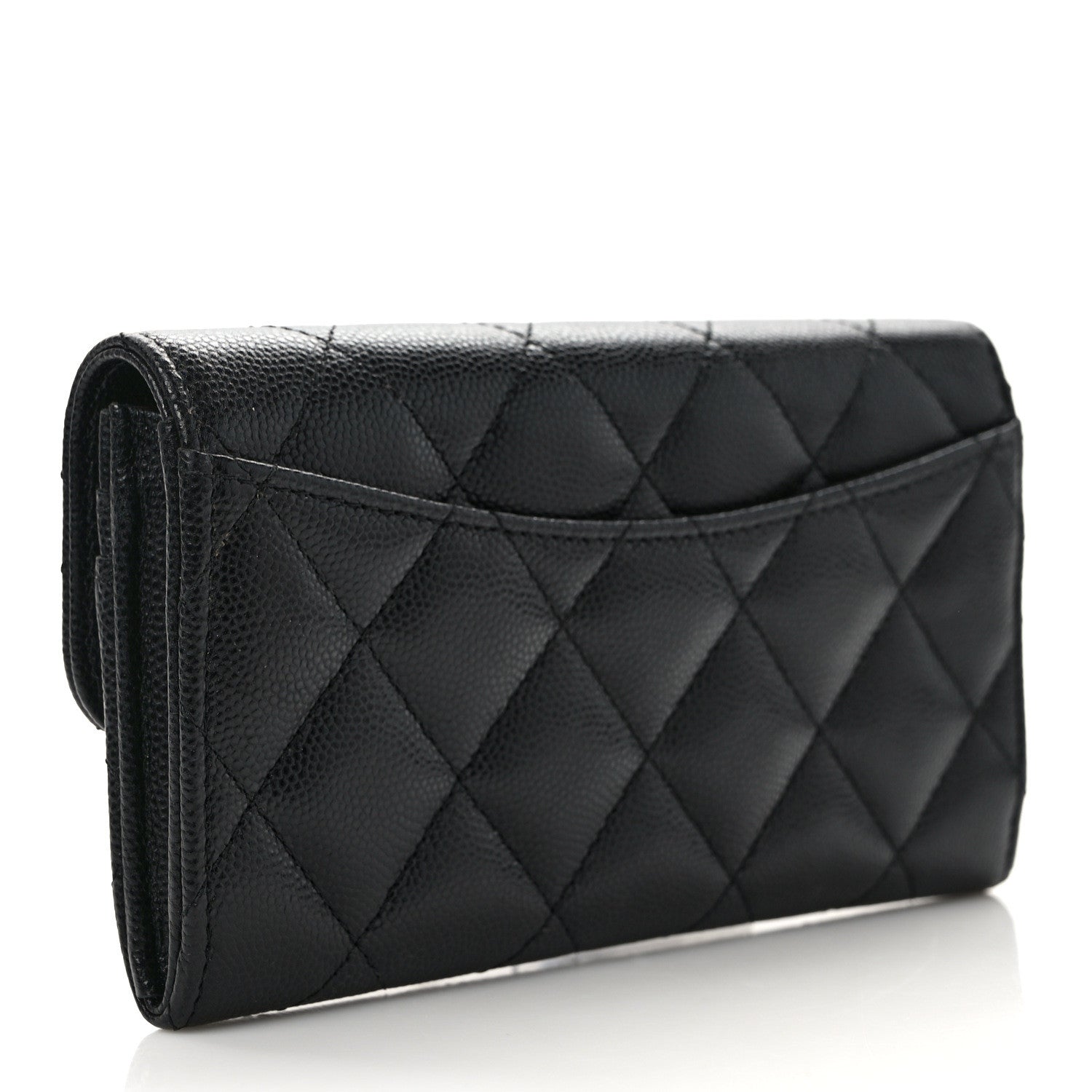 Chanel Caviar Quilted Medium Gusset Flap Wallet Black 3 of 11