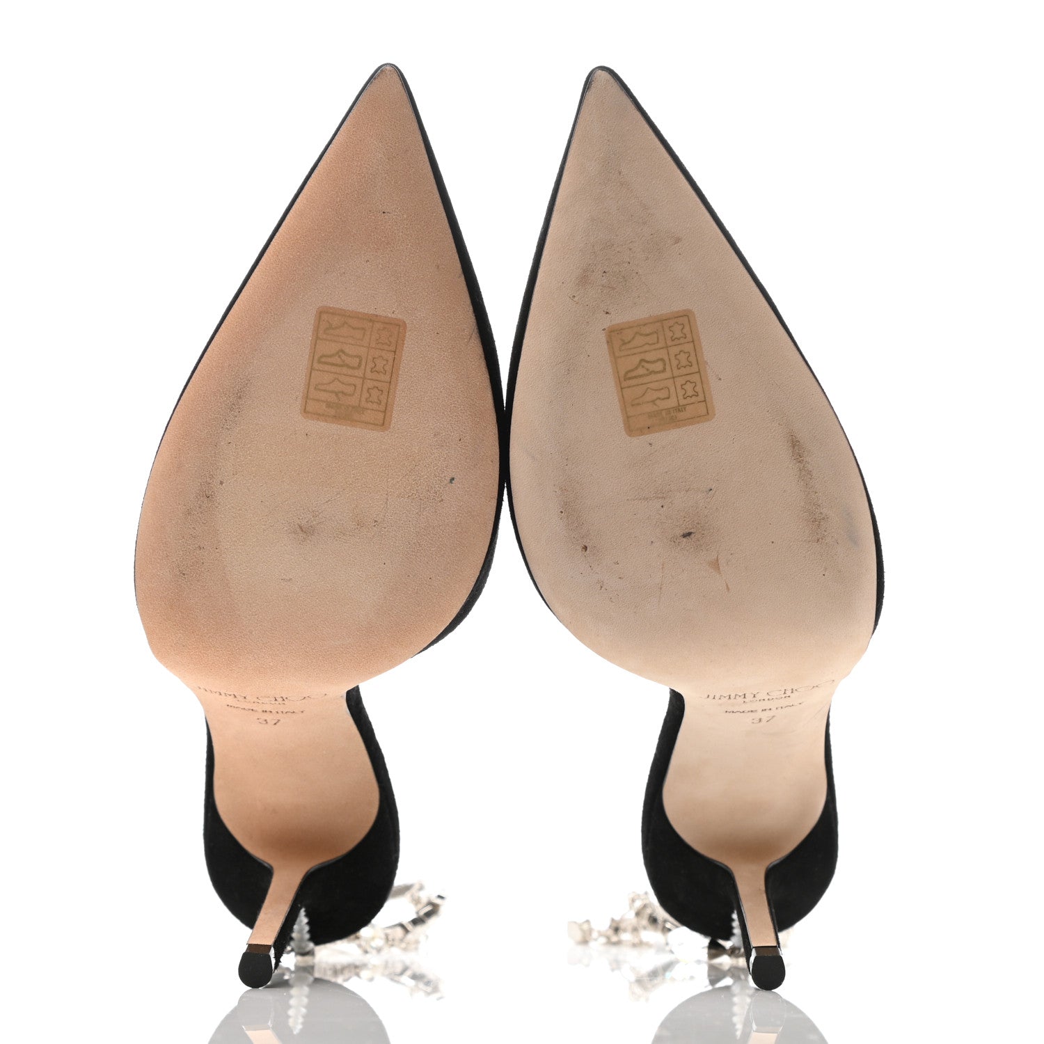 Jimmy Choo Suede Crystal Saeda 100 Pumps 37 Black 5 of 8