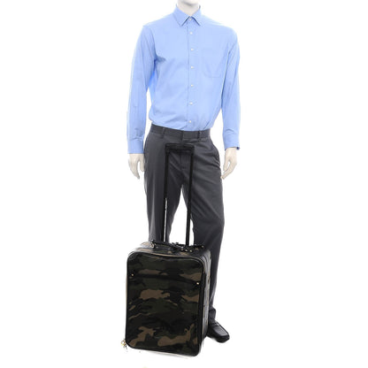 Valentino Garavani Nappa Canvas Camouflage Rolling Luggage Green 2 of 9