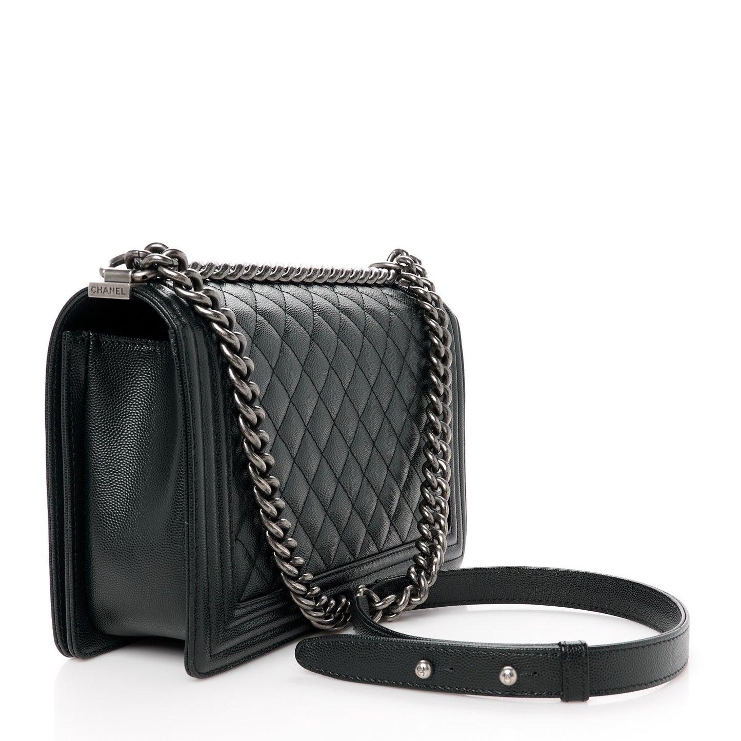 Caviar Quilted New Medium Boy Flap Black