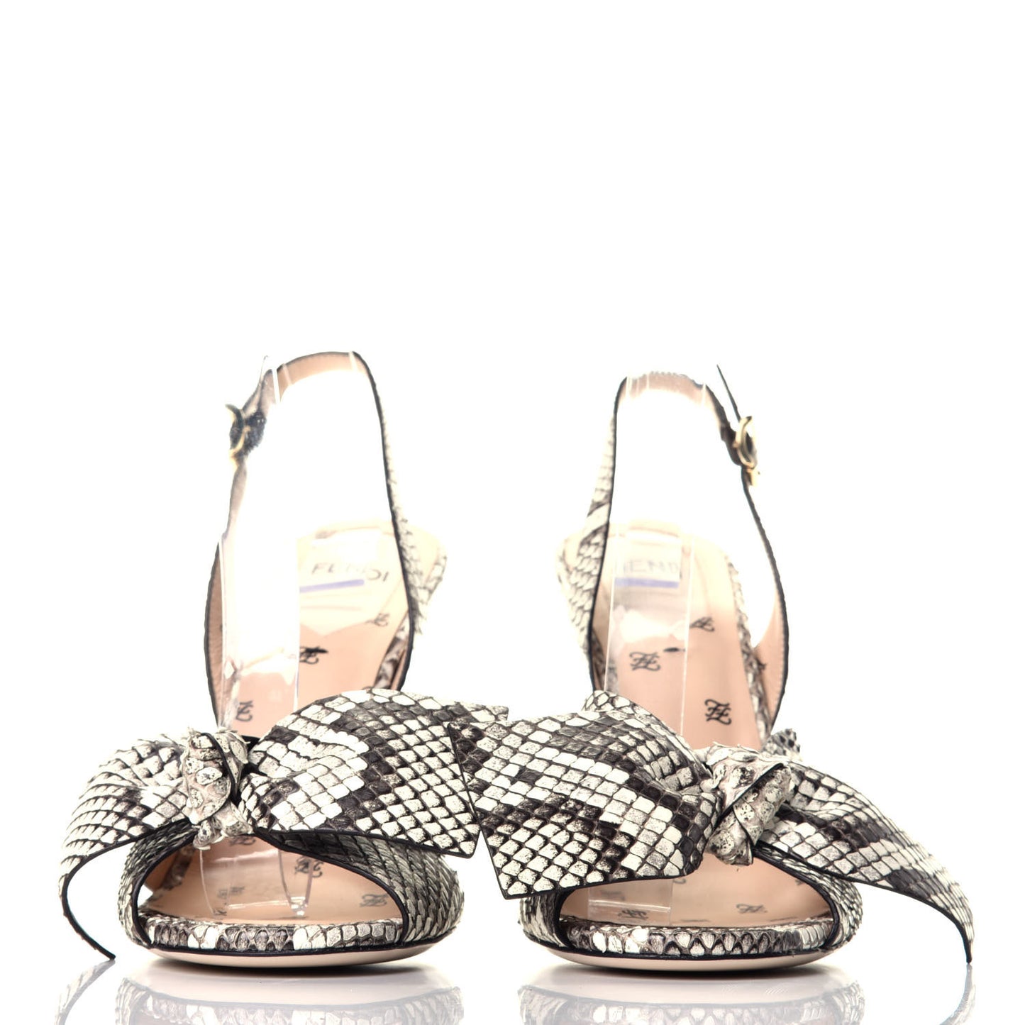 Snakeskin FFreedom Slingback Sandals 36.5 Neutral