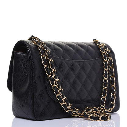 Chanel Caviar Quilted Jumbo Double Flap Black 3 of 15