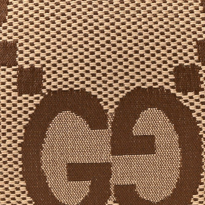 Gucci Monogram Jumbo GG Textured Dollar Calfskin Web Belt Bag Camel Ebony New Acero Camel Ebony New Acero 8 of 10
