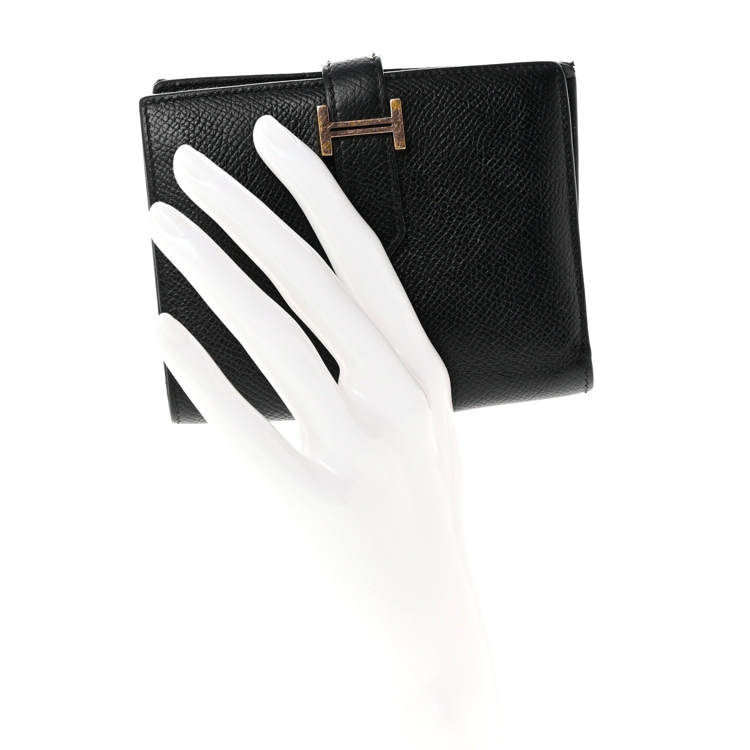 Hermes Epsom Bearn Compact Wallet Black 2 of 8