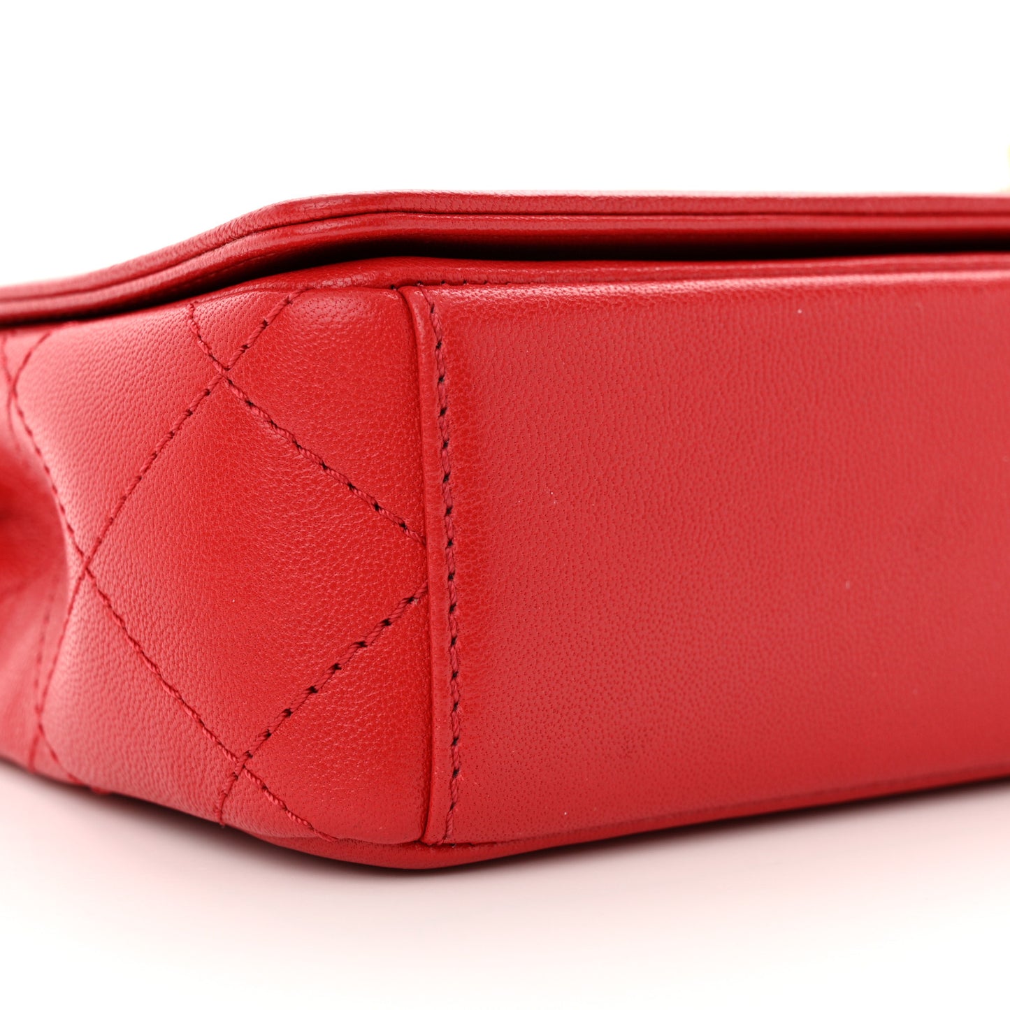 Sheepskin Quilted Medium Vintage Mademoiselle Flap Red
