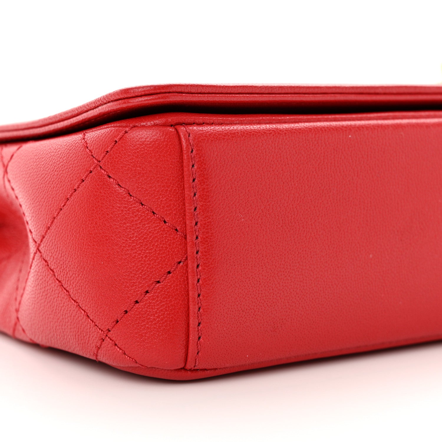 Chanel Sheepskin Quilted Medium Vintage Mademoiselle Flap Red 9 of 12