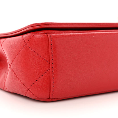 Chanel Sheepskin Quilted Medium Vintage Mademoiselle Flap Red 9 of 12
