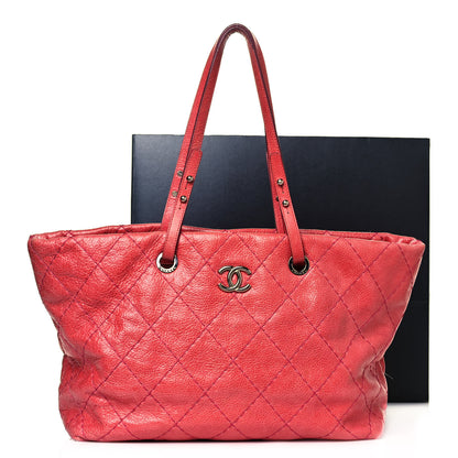 Chanel Glazed Calfskin Large On The Road Tote Red 16 of 16