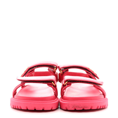 Christian Dior Lambskin Dioract Sandals 40 Raspberry 3 of 9