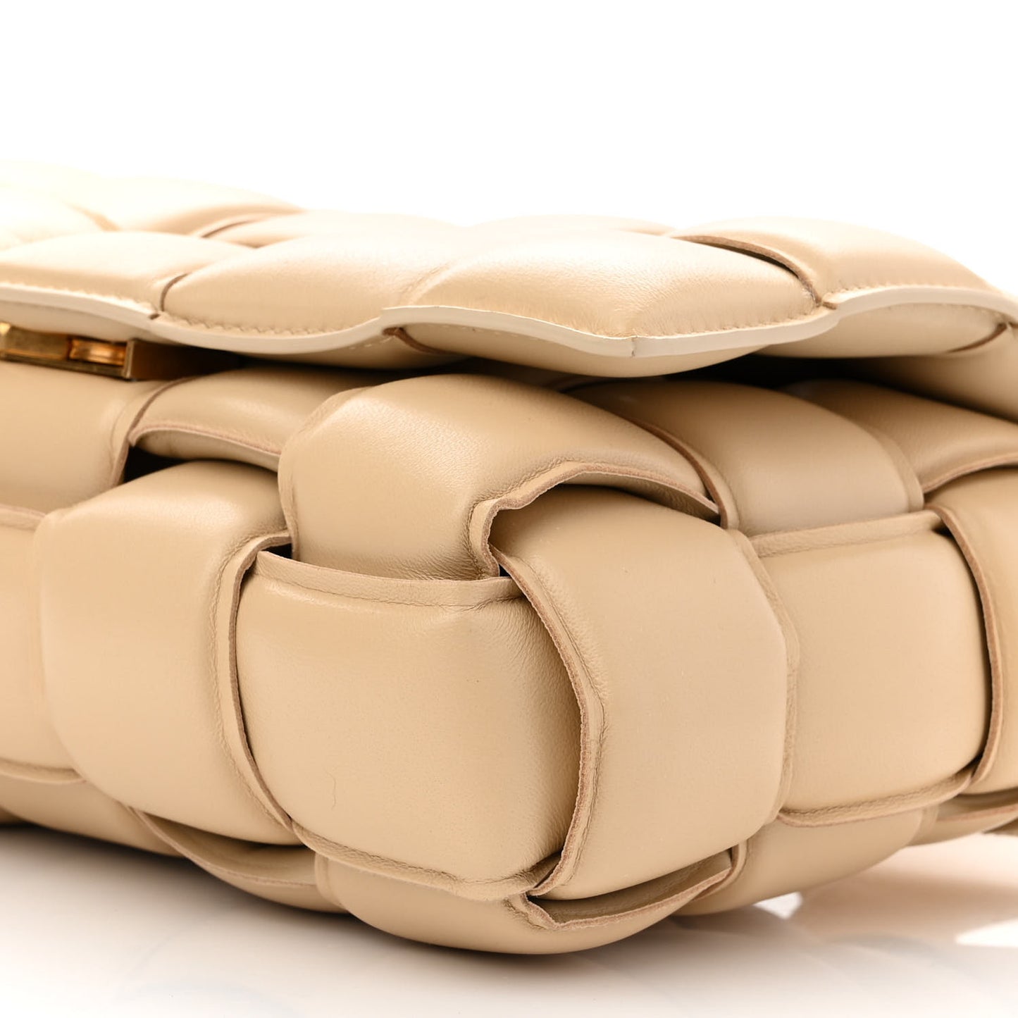 Nappa Maxi Intreccio Padded Cassette Crossbody Bag Porridge