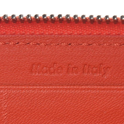 Celine Drummed Calfskin Large Zip Around Multifunction Wallet Coral 7 of 8