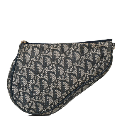 Christian Dior Monogram Mini Saddle Pochette Navy 1 of 13