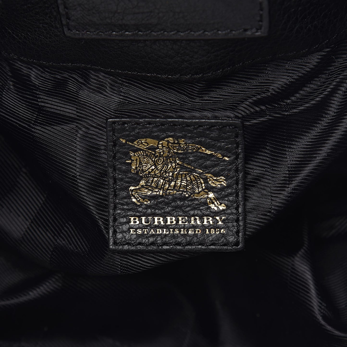Grainy Calfskin House Check Margaret Bag Black