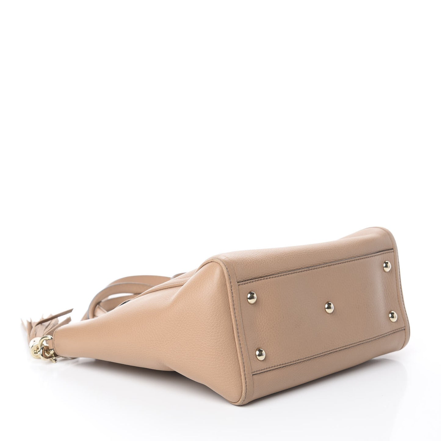 Pebbled Calfskin Small Soho Top Handle Bag Camelia