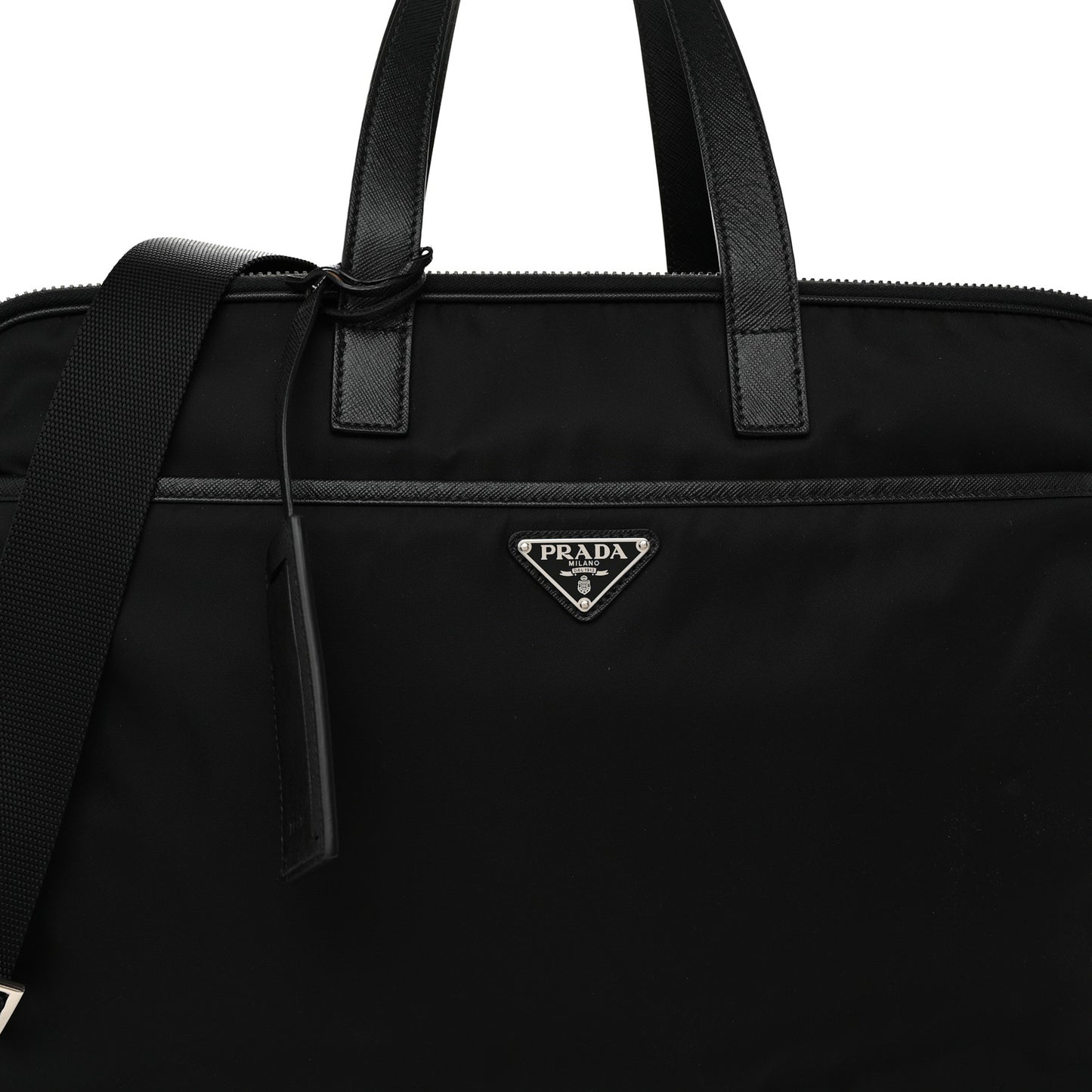 Tessuto Nylon Saffiano Briefcase Black