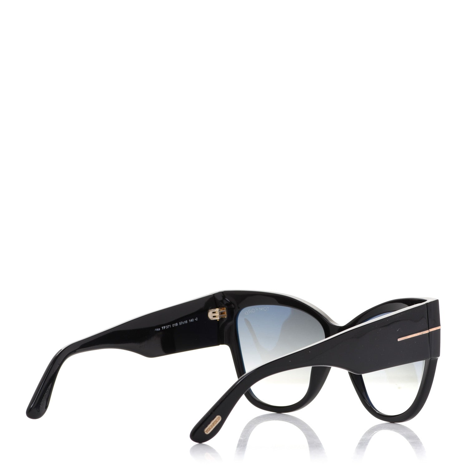 Tom Ford Acetate Anoushka Cat Eye Sunglasses TF371 Black 4 of 9