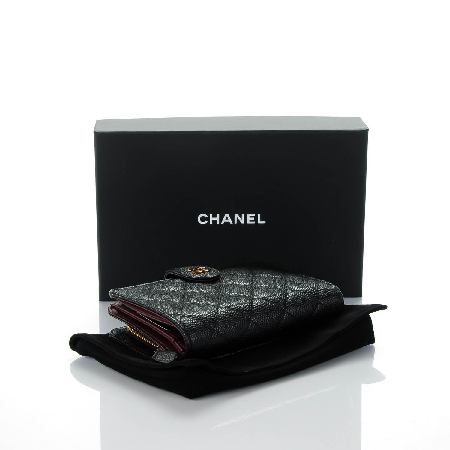 Chanel Caviar Quilted Zipped Pocket Wallet Black 4 of 9