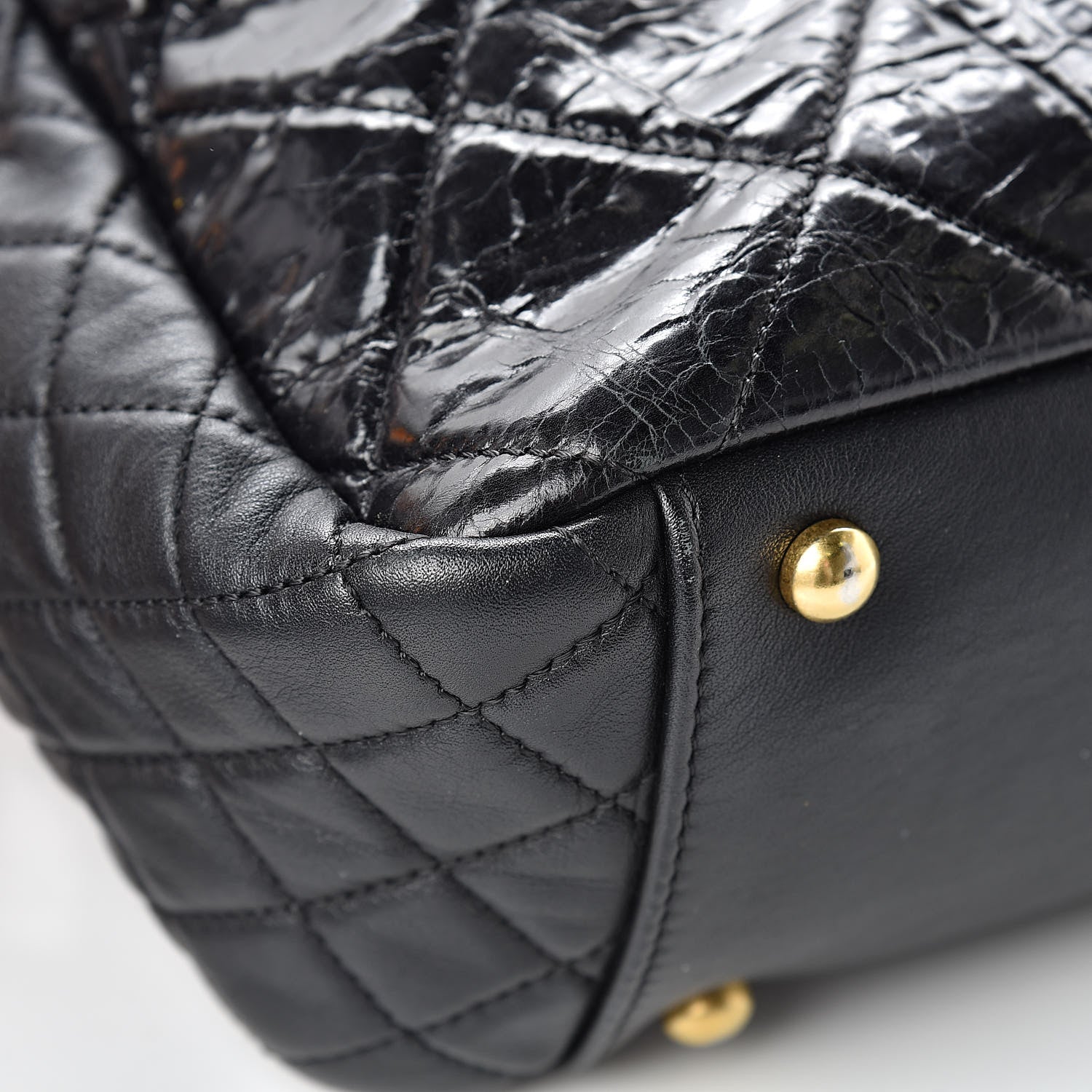 Chanel Glazed Crinkled Calfskin Medium East West Flap Black 12 of 15