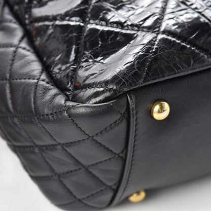 Chanel Glazed Crinkled Calfskin Medium East West Flap Black 12 of 15