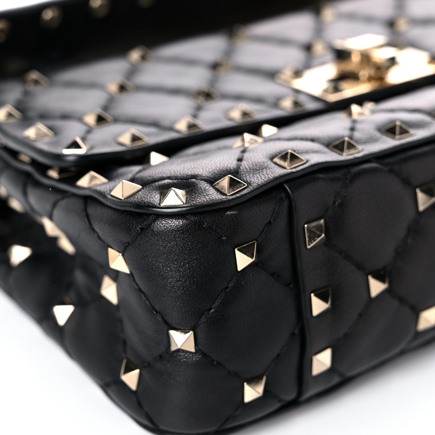 Valentino Garavani Lambskin Small Rockstud Spike Shoulder Bag Black 7 of 14