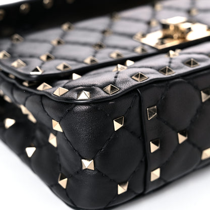 Valentino Garavani Lambskin Small Rockstud Spike Shoulder Bag Black 7 of 14
