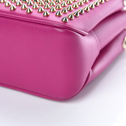 Christian Louboutin Calfskin Small Triloubi Paris Spikes Chain Bag Fuchsia 6 of 10