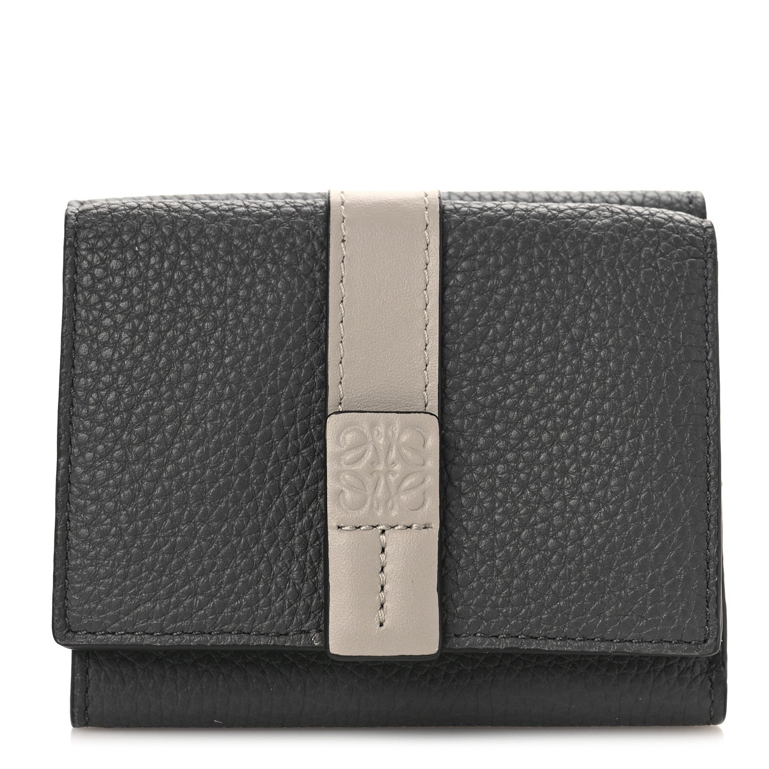 Loewe Grained Calfskin Compact Wallet Antracite 1 of 10