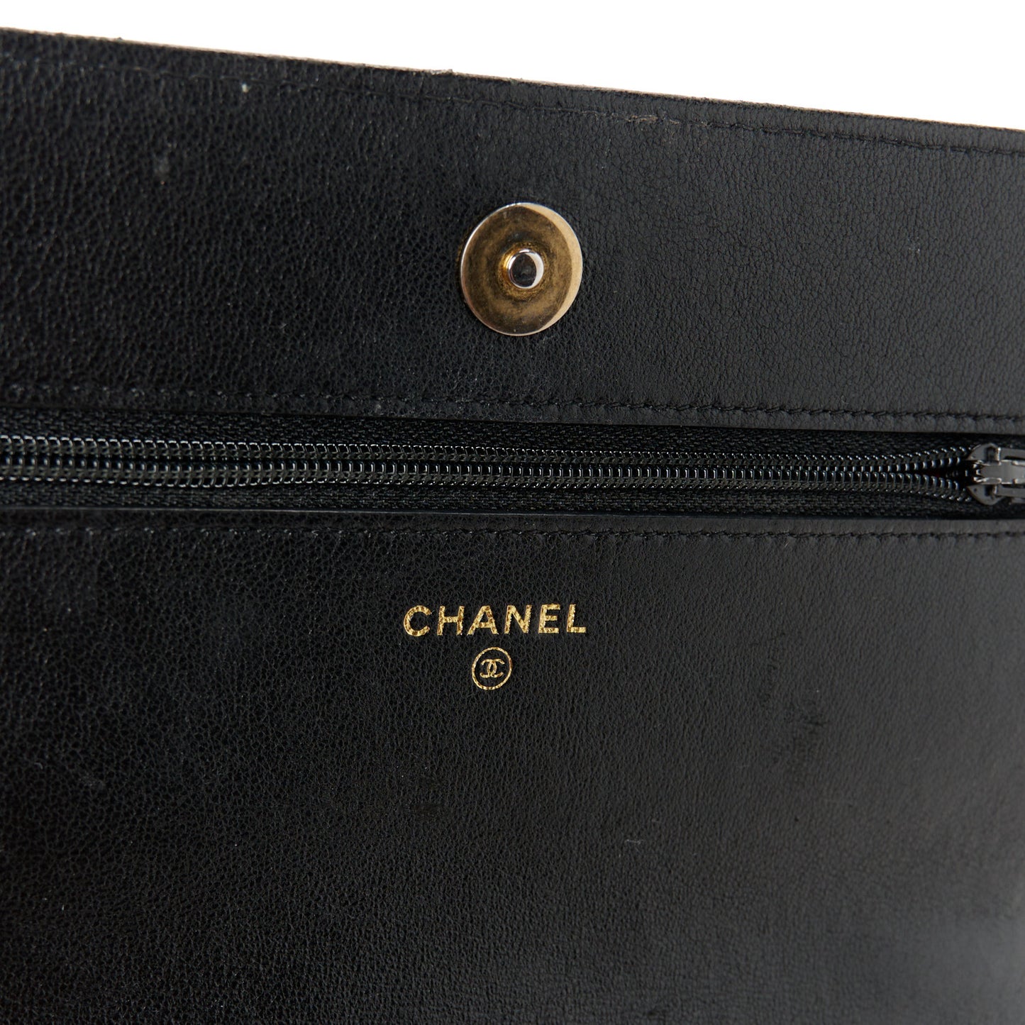 Lambskin Quilted Chanel 19 Wallet On Chain WOC Black