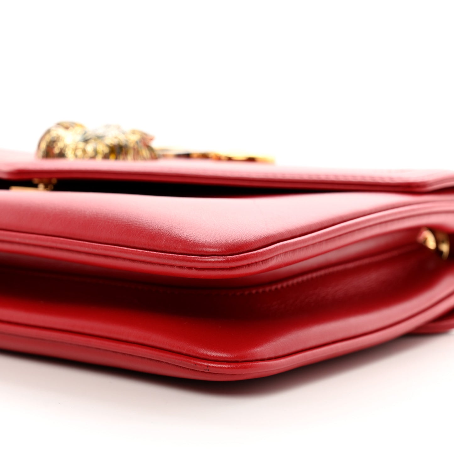 Vitello Palmellato Lux Crystal Medium Rajah Shoulder Bag Hibiscus Red Multicolor