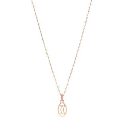 Cartier 18K Pink Gold Pink Sapphire Logo Pendant Necklace 1 of 4