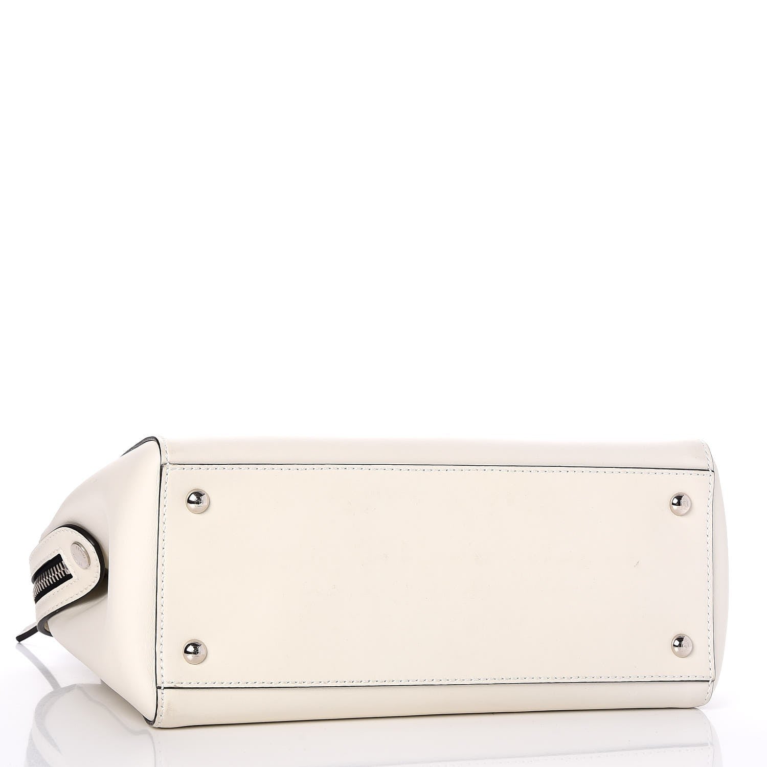 Fendi Vitello Baltico Dolce Shiny Nappa Lace Up DotCom Satchel White Parrot 4 of 7