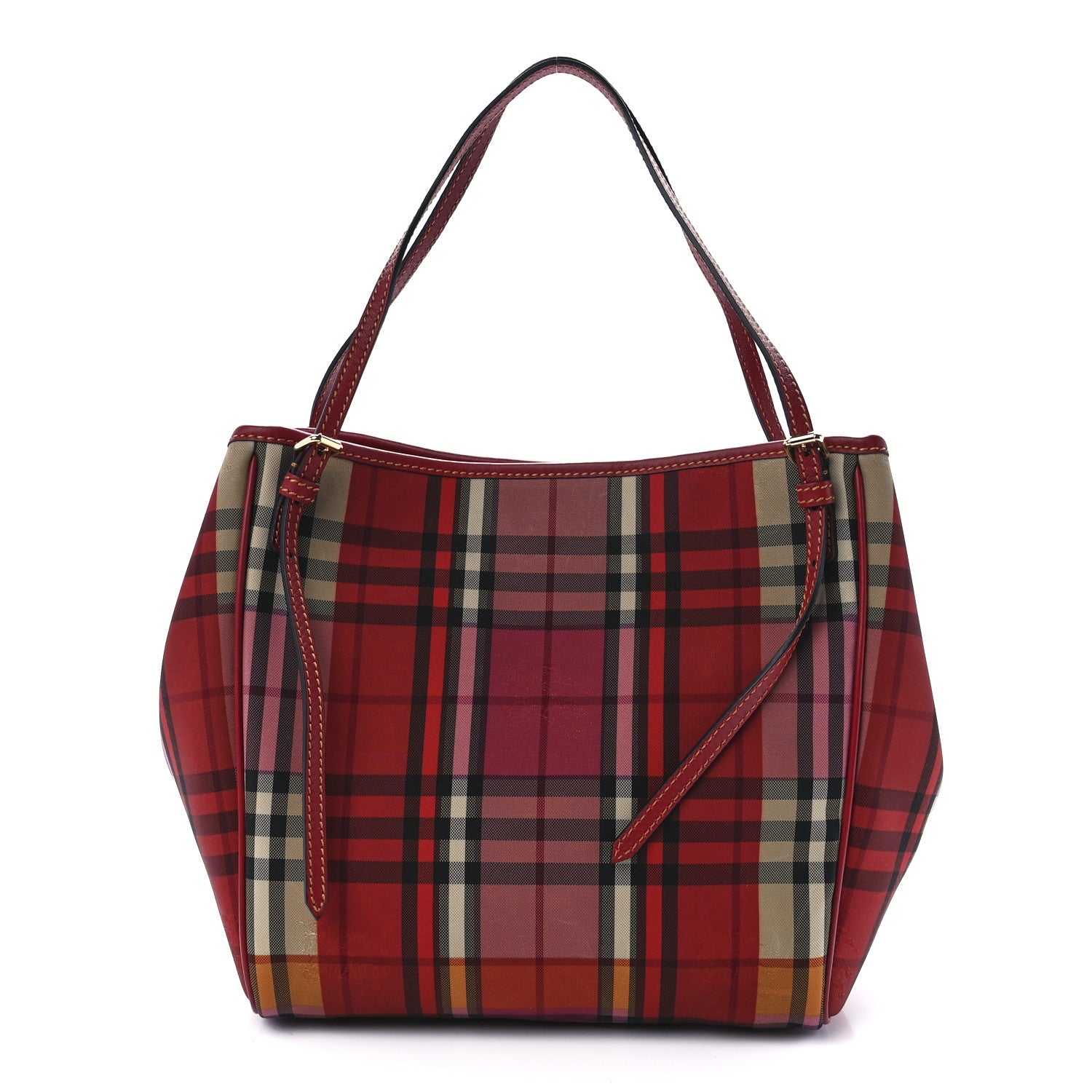 Burberry Horseferry Check Canterbury Tote Red Multicolor 1 of 12