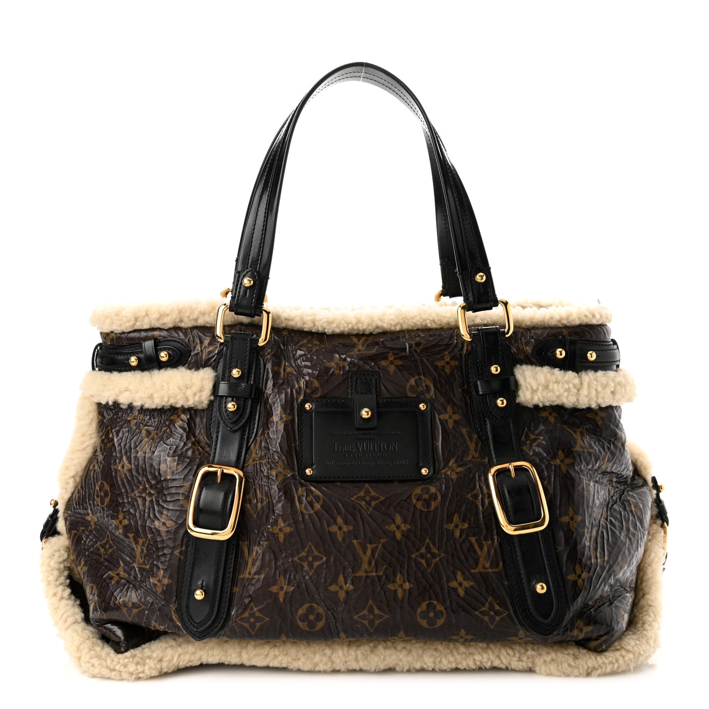 Patent Monogram Shearling Sac Thunder