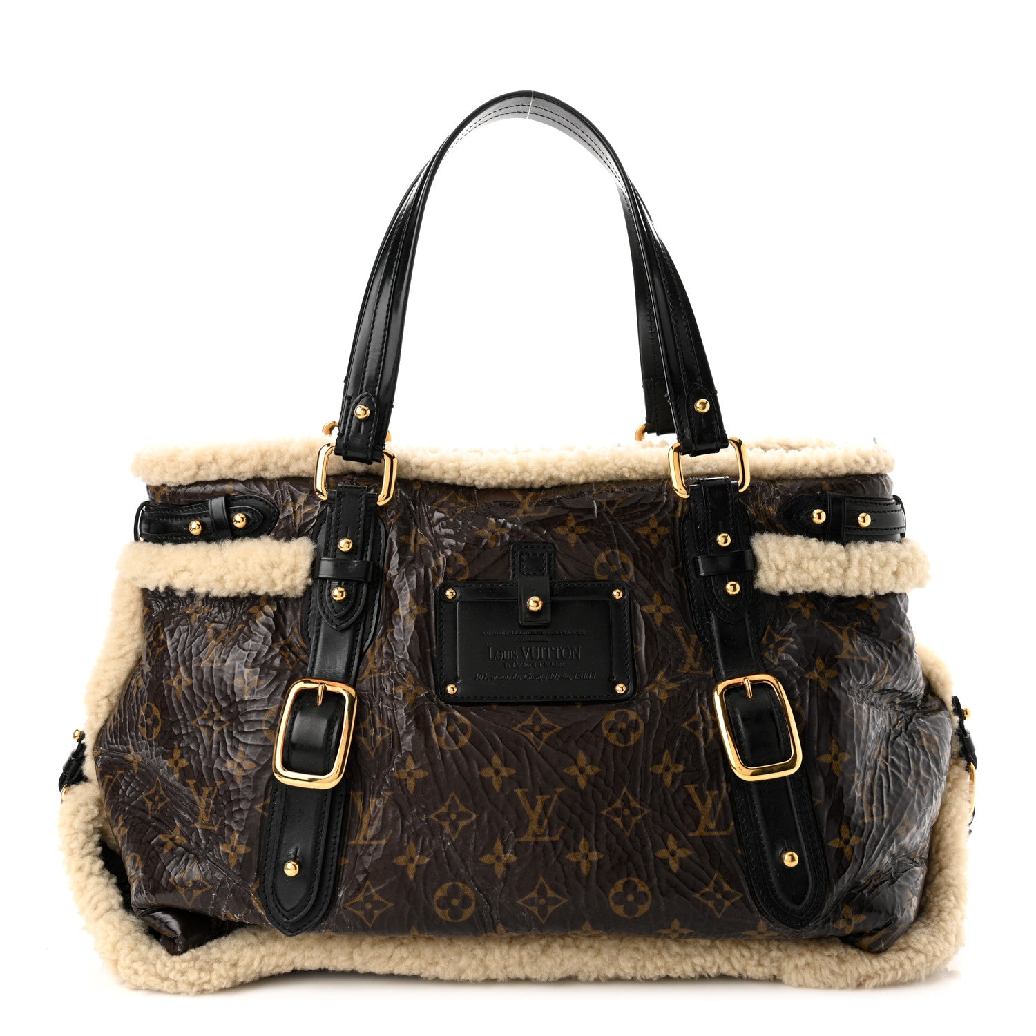 Louis Vuitton Patent Monogram Shearling Sac Thunder 1 of 10