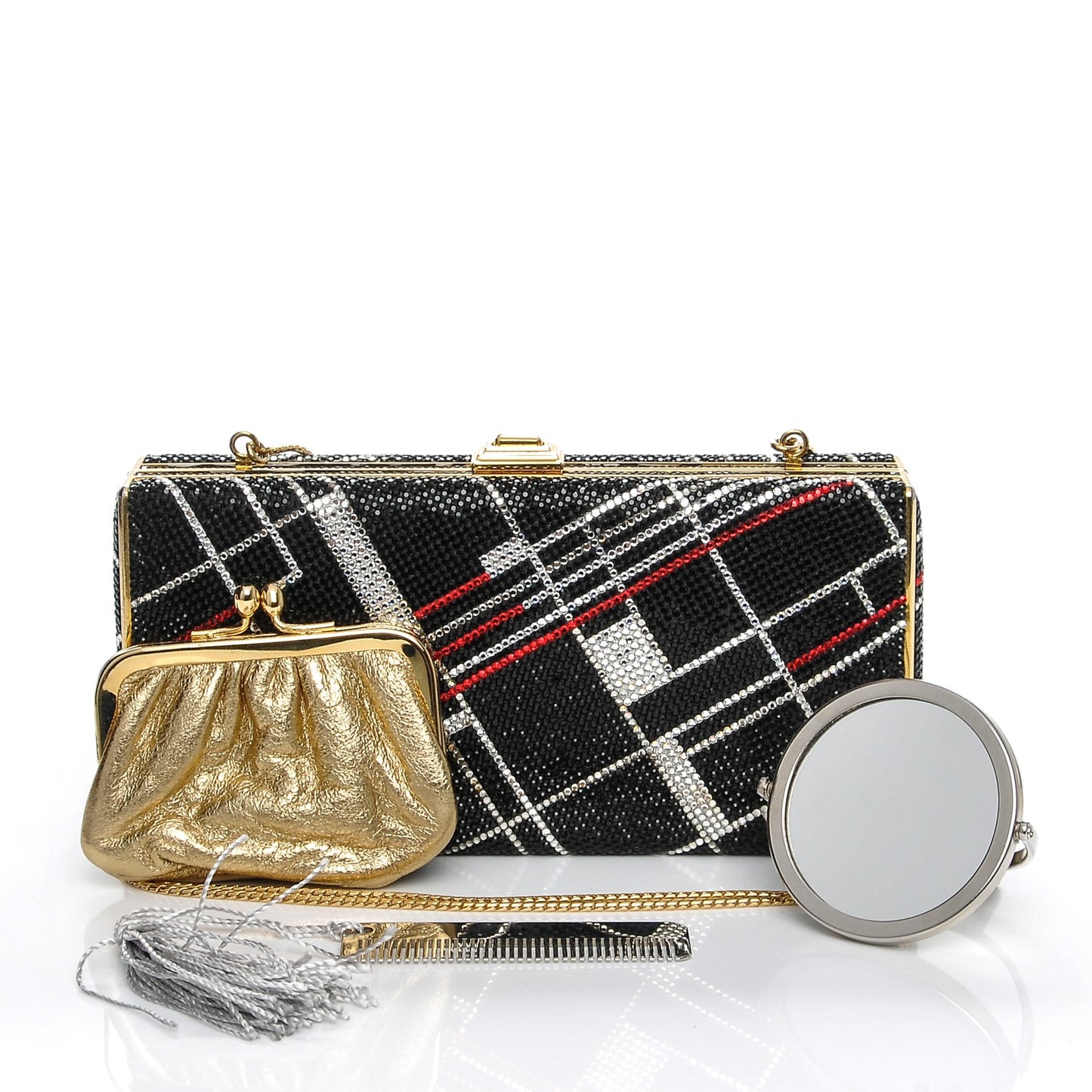 Swarovski Crystal Minaudière Clutch Black