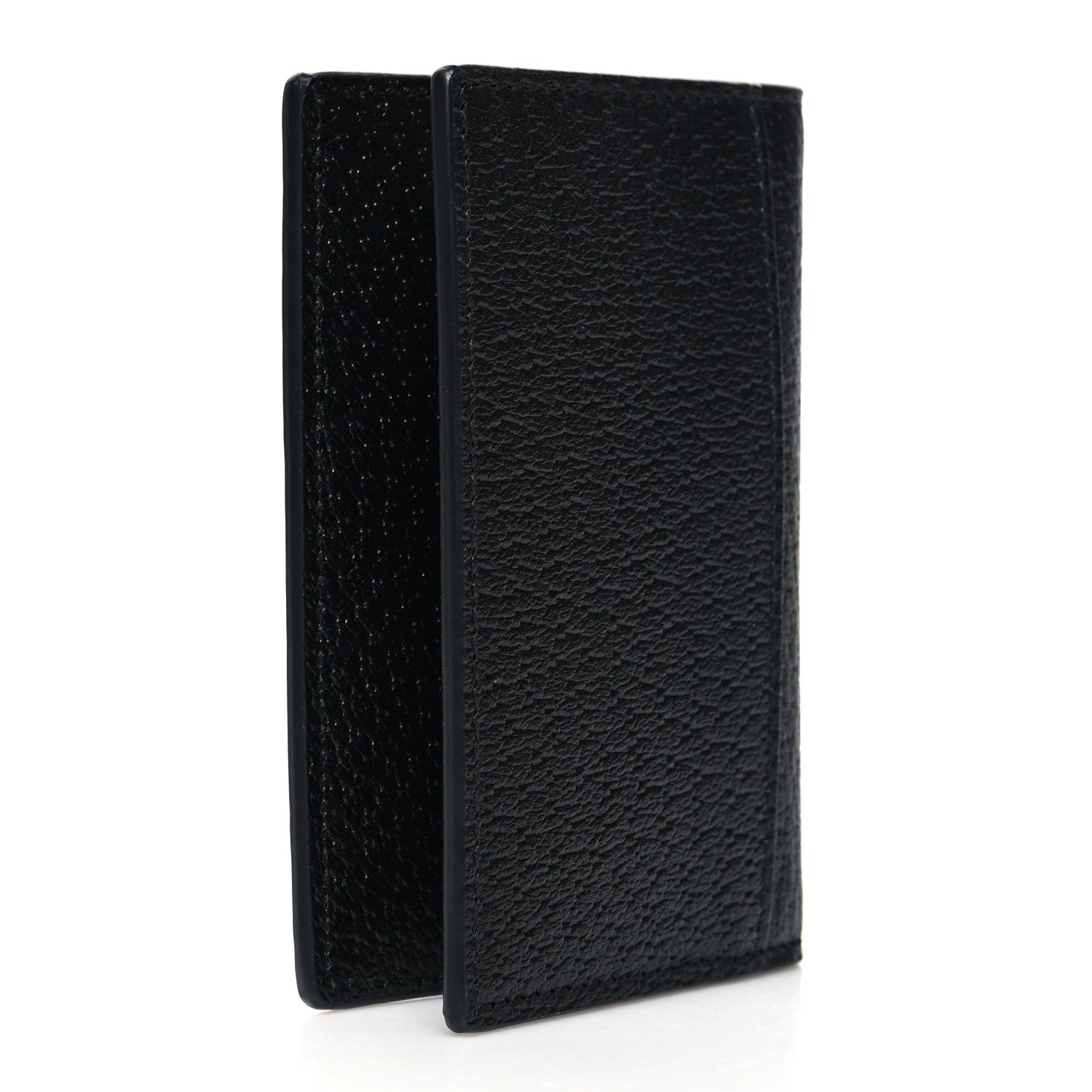 Gucci Calfskin Boar Effect GG Marmont Card Case Black 3 of 9