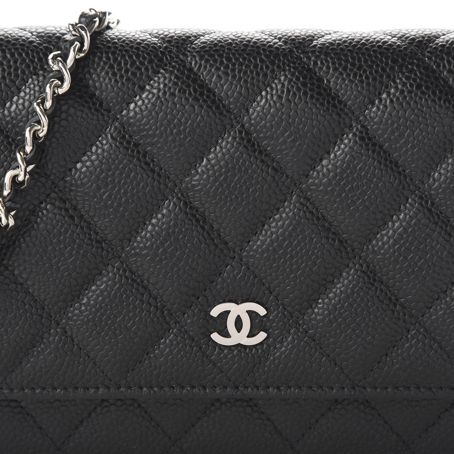 Caviar Quilted Wallet On Chain WOC Black