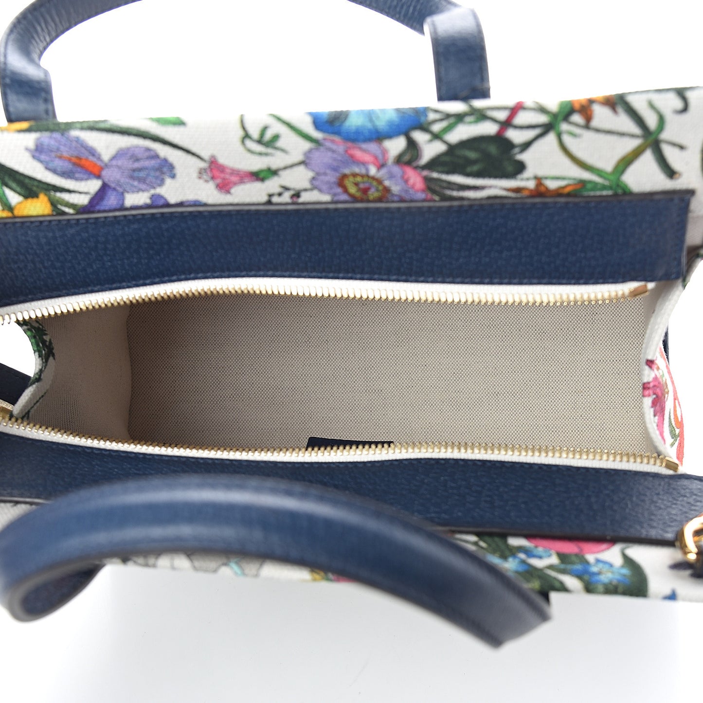 Canvas Medium Flora Tote White Multicolor Blue Agata