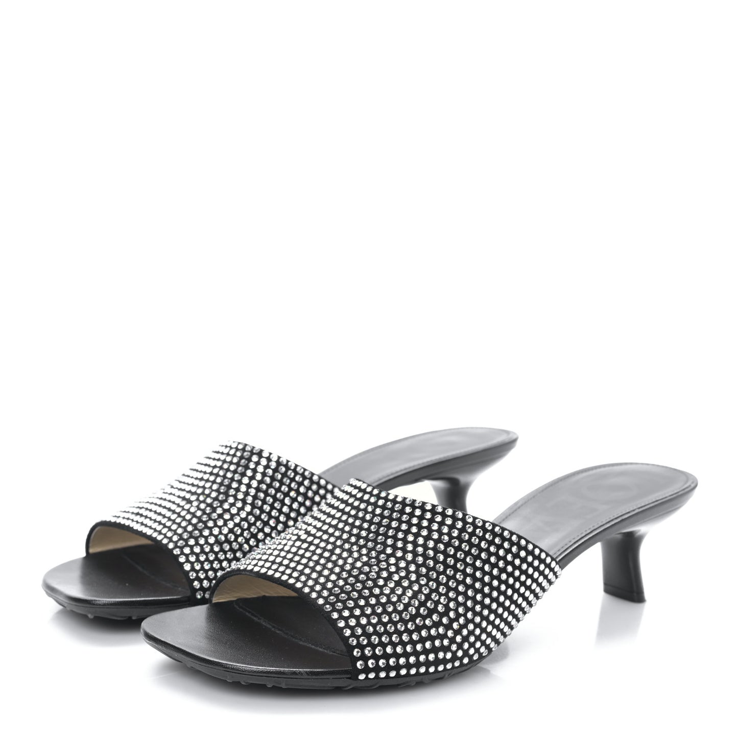 Crystal 50mm Petal Slide Sandals 41 Black