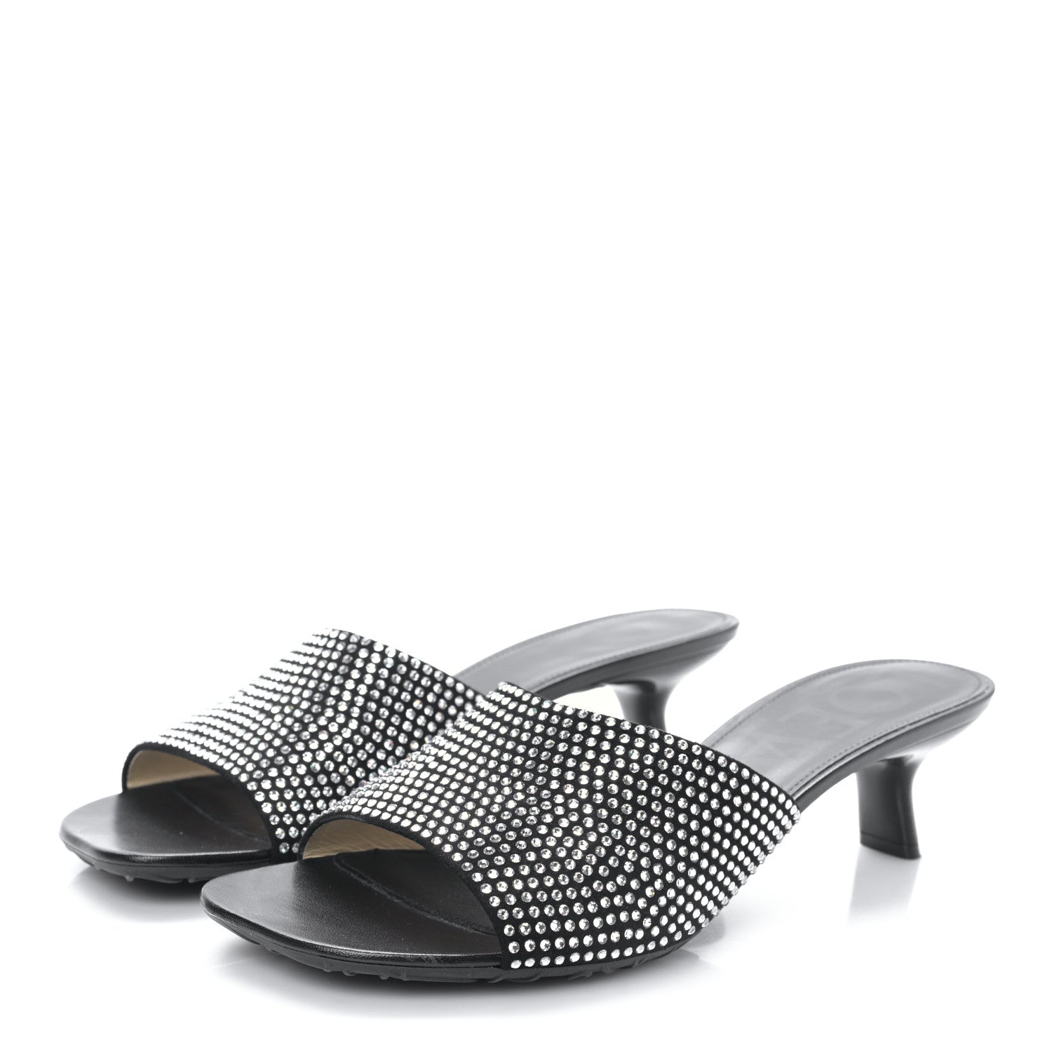 Loewe Crystal 50mm Petal Slide Sandals 41 Black 3 of 7