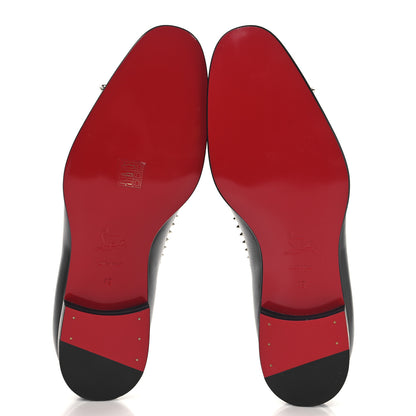 Christian Louboutin Calfskin Spike Mens Dandy Cloo Flat Loafers 43 Black Silver 6 of 8