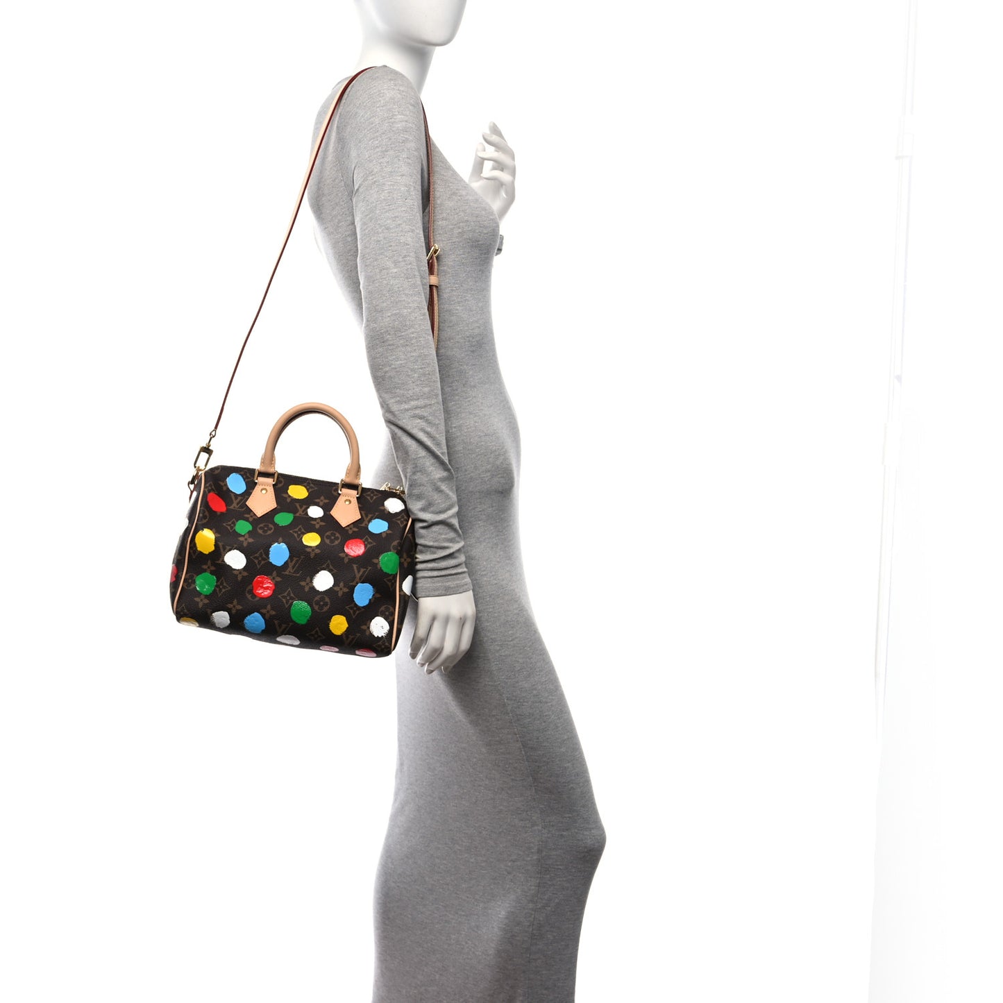 LV X YK Monogram Speedy Bandouliere 25 Multicolor