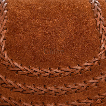 Chloe Suede Calfskin Braided Small Hudson Shoulder Bag Caramel 6 of 8