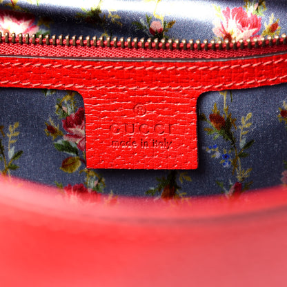 Gucci Calfskin Bamboo Web Medium Falena Moth Top Handle Bag Hibiscus Red 6 of 9
